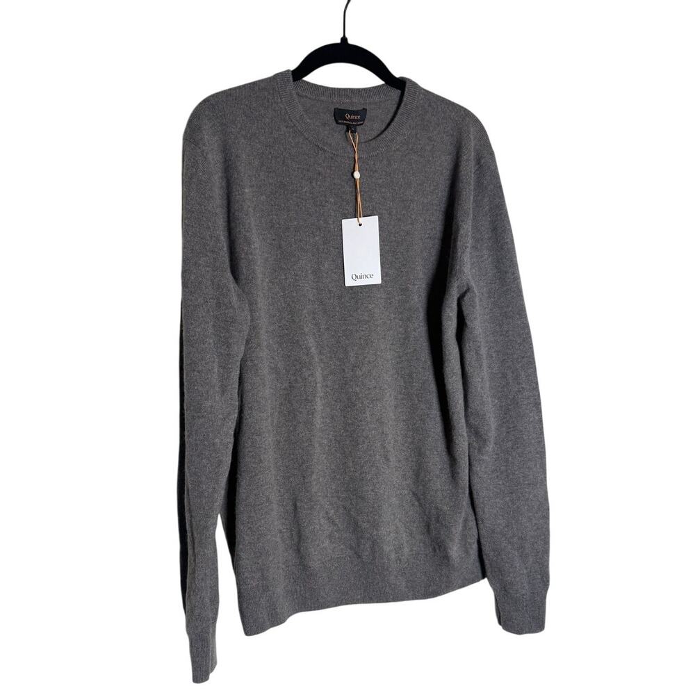 NWT Quince Mongolian Cashmere Crewneck Sweater in Elk Brown Men's Sz. L - Picture 2 of 7